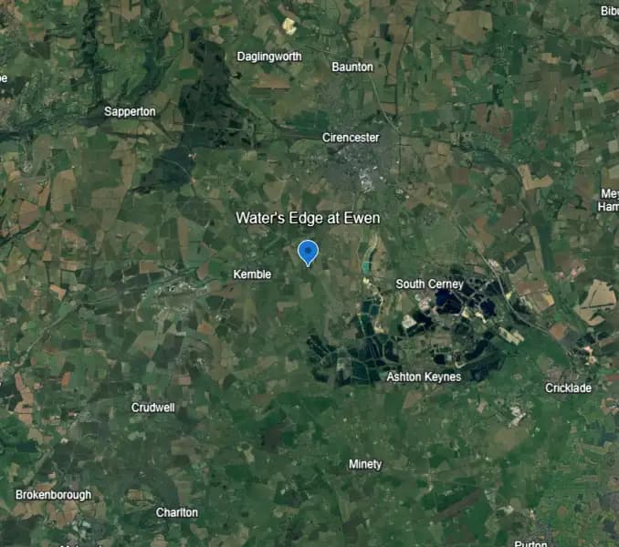 Google Maps view of Water's Edge at Ewen